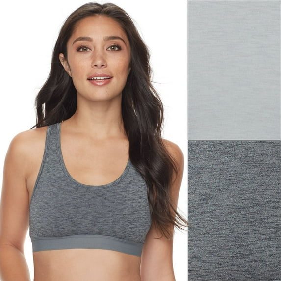 Women's Fruit of the Loom® Ultra Flex 2-pack Bralette 2DDFBRA Color: Feather Gray Asst Size: LARGE