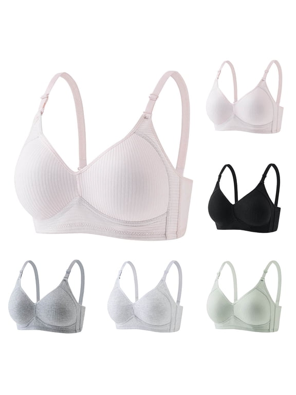 Women's Full Coverage Bra, Light Support No Underwire Bra with Adjustable Straps, Breathable Design, Comfort Feel | VerBelle,Black XL