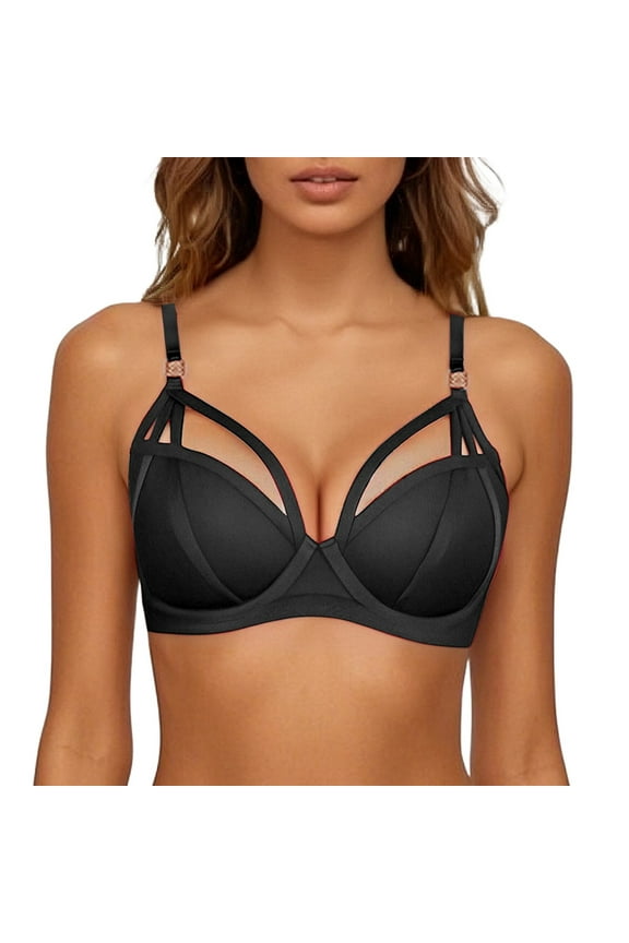 Women's Full Coverage Bra Supportive Unlined Underwire Lightweight Breathable Mesh Lace Plus Size Comfortable Demi
