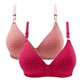 thumbnail image 1 of Women's Full Coverage Bras, 2 Pack Wireless Bras for Women Push Up, Seamless Bralettes Full Coverage, Supportive Comfortable T-Shirt Everyday Bra no Underwire 34-42 Womens Bras Clearance under $5, 1 of 2
