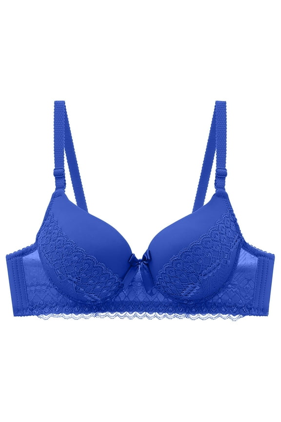 Women's Full Coverage Bras, Bras for Women No Underwire Wireless Bras Seamless Push Up T-Shirt Bra Comfort Lace V Neck Padded Bralette for Women 34-40