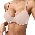 thumbnail image 1 of Women's Full Coverage Bras Plus Size Unlined T Shirt Seamless Bra Back Smoothing Women's Soft Breathable Solid Color Bra Push Up Bra, 1 of 9