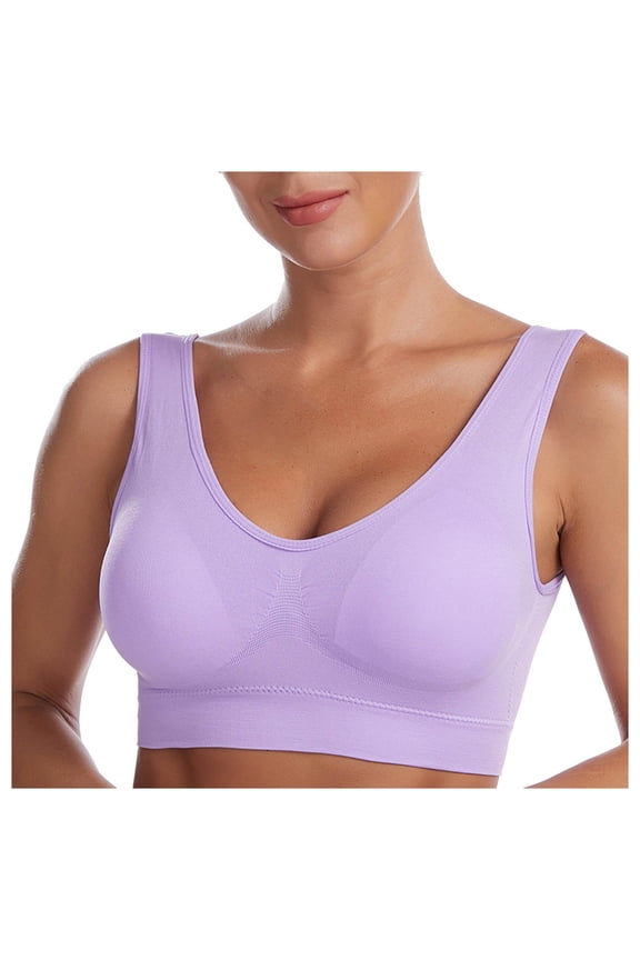 Women's Full Coverage Cotton Bra Comfort Plus Size Everyday Non Padded Plus-Size Wireless Bra Underwear and Sports Bras for Women