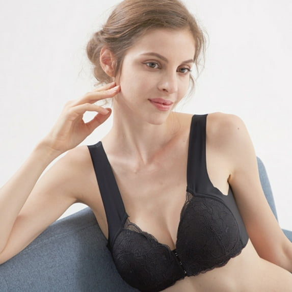 Women's Full Coverage Front Closure Posture Back Unpadded Wireless Bra