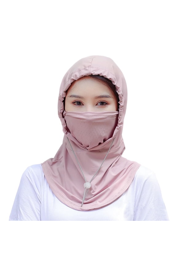 Women's Full Coverage Hooded Sun Hat with Face Mask Breathable Mesh UV Protection for Summer Outdoor Sports Travel Vacation Holiday