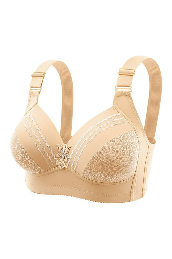 Women's Full Coverage Lace Bras No Underwire Seamless Underwear Lifting and Push Up Comfort Bra for Everyday Wear