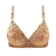 thumbnail image 1 of Women's Full Coverage Lace Embroidered Bras Anti-Sagging Seamless Wireless Deep V Neck Comfort Bralettes, 1 of 3
