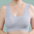 thumbnail image 1 of Women's Full Coverage Minimizer Bra Comfortable Everyday Wirefree Wide Strap Seamless No Underwire Bras Plus Size (2XL, Blue), 1 of 6