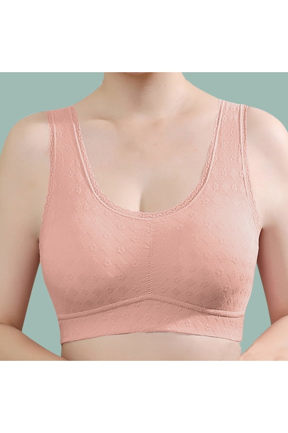 Women's Full Coverage Minimizer Bra Comfortable Everyday Wirefree Wide Strap Seamless No Underwire Bras Plus Size (3XL, Orange)