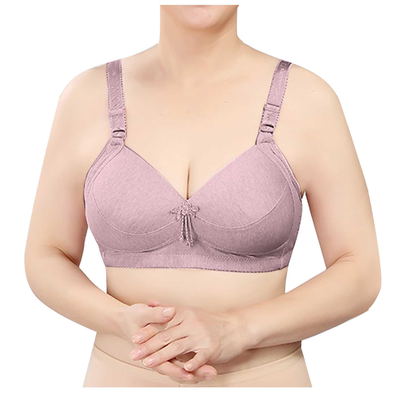 Women's Full Coverage Non Padded Bra Plus Size Solid Color Minimizer Wire-Free  Bra Soft Comfort Everyday Bra 