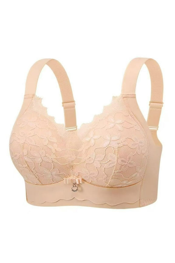 Women's Full Coverage Plus Size Padded Bra No Underwire Support Bra Adjustable Comfort Bralette