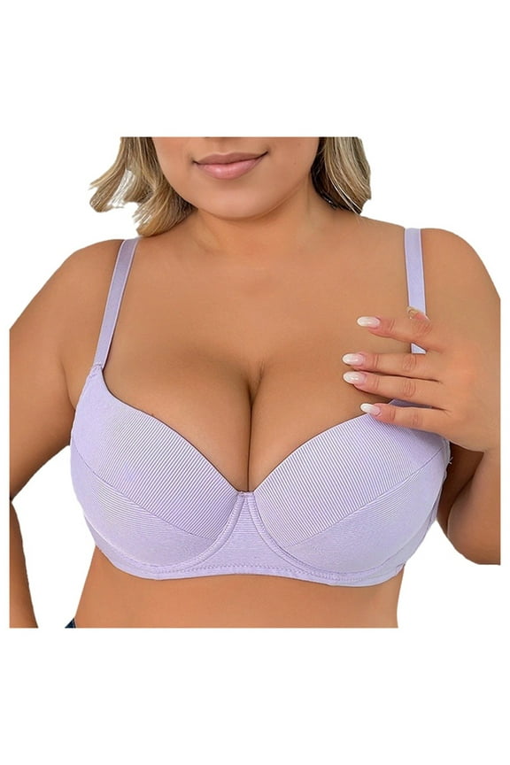 Women's Full Coverage Underwire Bra Side Support Lift Comfortable Stylish Plus Size T-Shirt Seamless Everyday Wear