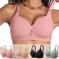 thumbnail image 1 of Women’s Full Coverage Wireless Bra Front Snap Closure Soft Breathable Support Bra for Large Bust Everyday Comfort, 1 of 7