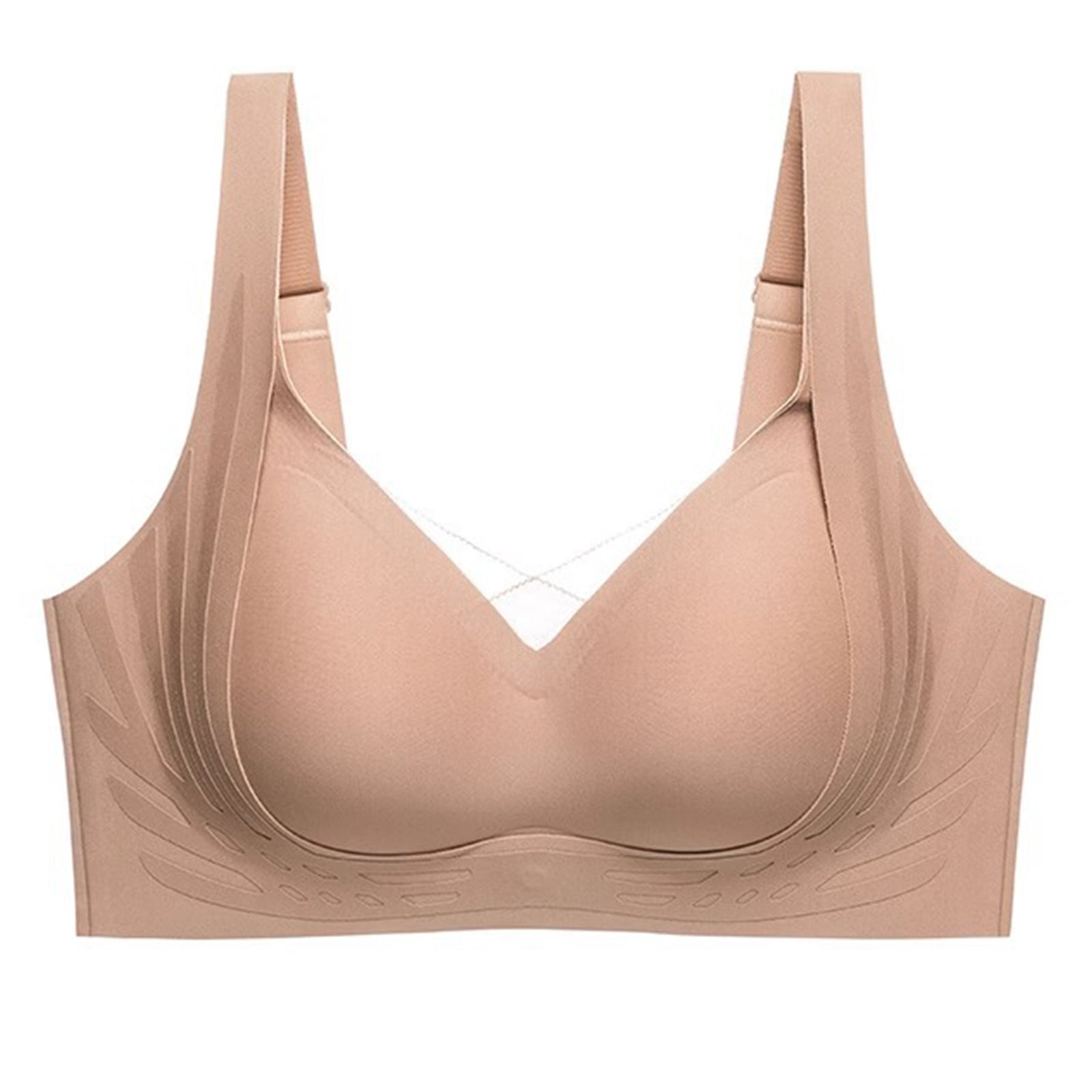 Women's Full Coverage Wireless Bra Invisible Push Up Not Underwire ...