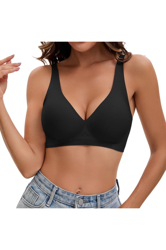 Women's Wireless Seamless Jelly Bras Full Coverage Push Up Natural Lift - Ultra Soft with Water Drop Design,Anti-Sag Support & Breathable Fabric for Everyday