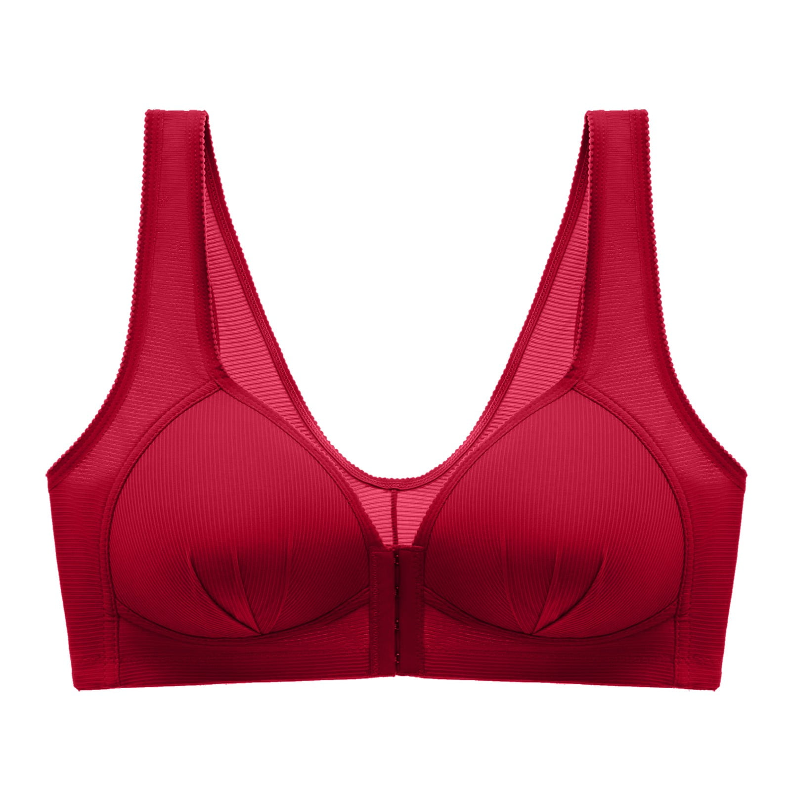 Women Bras Cup Front Button Gathered Breathable Thin Sports Bra