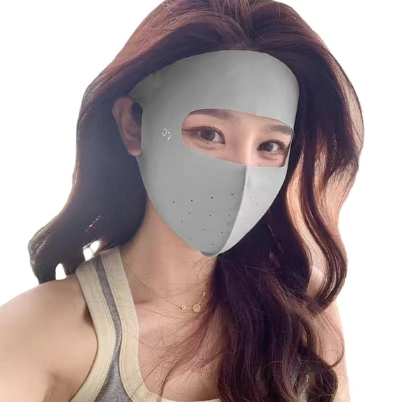 Women's Full Face Sun Protection Mask - Lightweight Polyester UV Shield for Summer Outdoor Wear - As Shown, 25g