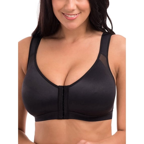 Women's Full Figure No Bounce Plus Size Camisole Wirefree Back Close Sports Bra