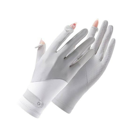 Sun Protection Gloves, Women's Cycling Gloves, Breathable Full Finger Driving Gloves with touch Screen, UV Blocking, Adjustable Wrist, Non-slip Grip, Outdoor Sports Accessories