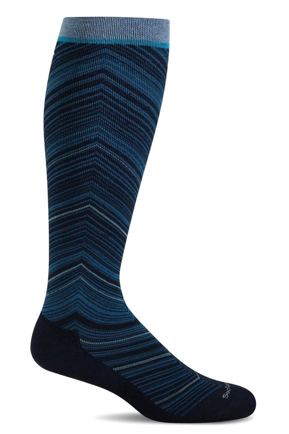 Women's Full Flattery Moderate Graduated Compression Socks Small/Medium Navy