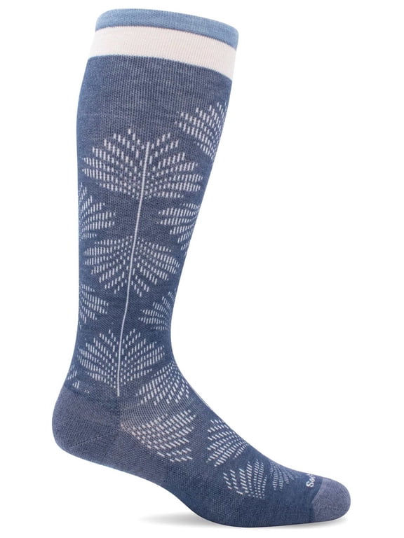 Women's Full Floral 15-20 mmHg Wide Calf Compression Socks