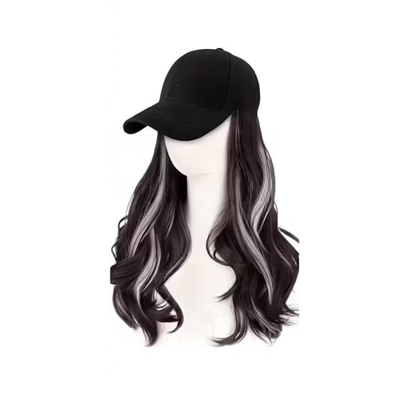 Women's Full-Head Baseball Cap Wig with Built-in Hairnet - High Fluffy Wavy Texture for Versatile Style