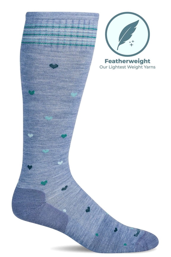 Women's Full Heart | Moderate Graduated Compression Socks | Wide Calf Fit
