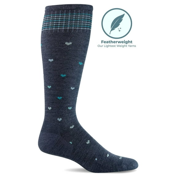 Women's Full Heart | Moderate Graduated Compression Socks | Wide Calf Fit