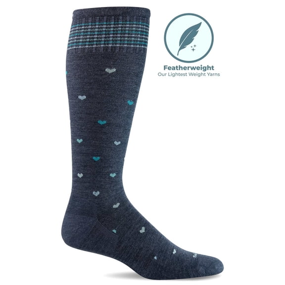 Women's Full Heart | Moderate Graduated Compression Socks | Wide Calf Fit