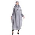 thumbnail image 1 of Women's Full Length Abaya Maxi Dress Long Sleeve Loose Fit Batwing Sleeve Prayer Robe Kaftan Flowy Modest Muslim Jilbab Casual Daily Wear Religious Gown, 1 of 8