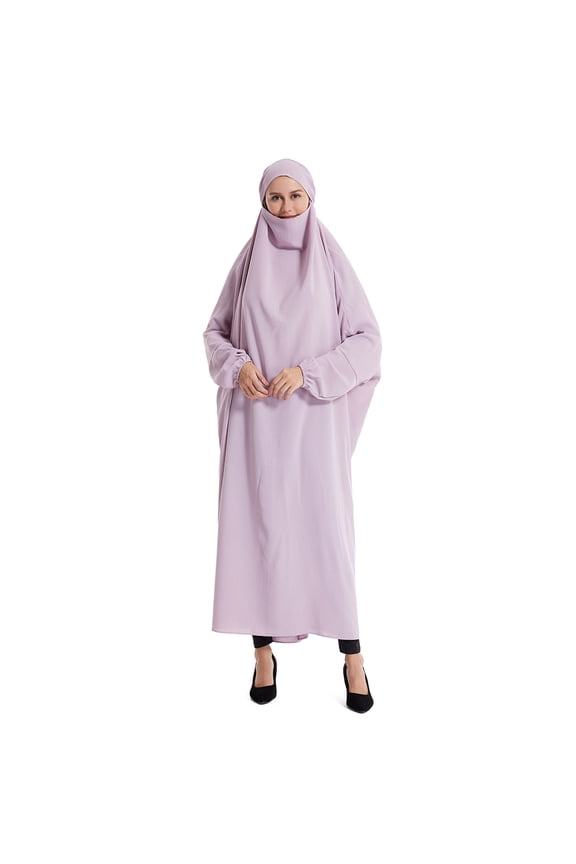 Women's Full Length Abaya Maxi Dress Long Sleeve Loose Fit Batwing Sleeve Prayer Robe Kaftan Flowy Modest Muslim Jilbab Casual Daily Wear Religious Gown
