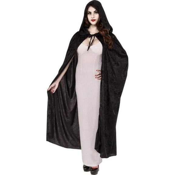 Women's Full Length Crushed Velvet Hooded Cape