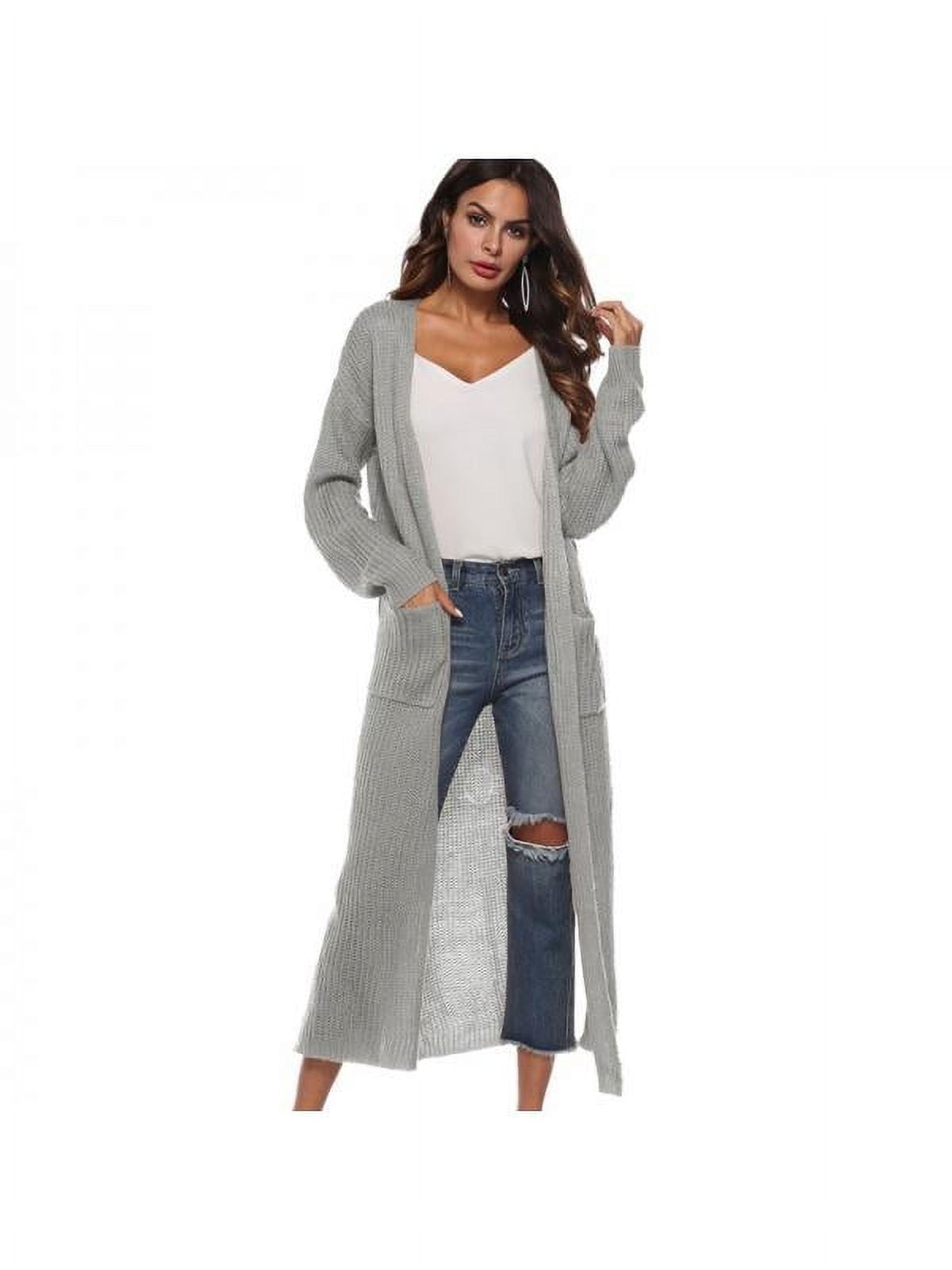 Women's Full Length Maxi Cardigan Duster Long Sleeve Open Front Sweater ...