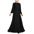thumbnail image 1 of Women's Full Length Muslim Gown Dubai Middle East Modest Formal Flowy Long Dress Kaftan Islamic Abayas Prayer Dress, 1 of 5