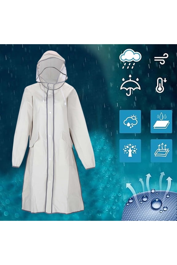 Women's Full Length Raincoat Overall Suit For Adults With Hooded Rain Poncho Heavy Duty Masonic Wind Windbreaker Rain Jacket Ladies Windbreaker Jacket with Hood Anorak Pullover Women plus Size