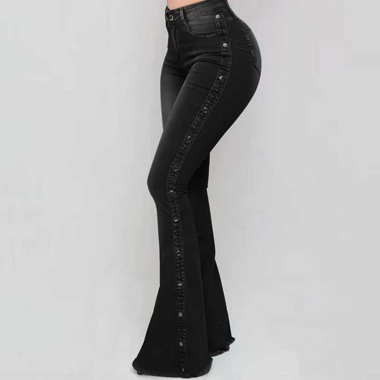 【最終価格】PACHMAN FLARE HALF PANTS(black 38) Women's Full Size Flare Leg Skinny Pants High Waist Side