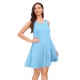 thumbnail image 1 of Women's Full Size Round Neck Sleeveless Dress with Pockets 95% rayon and 5% spandex for Everyday Casual Comfort, 1 of 17