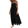 thumbnail image 1 of Women's Full Size Ruched Tiered Spaghetti Strap Dress Polyester % with Moderate Stretch and Elegant Silhouette, 1 of 21