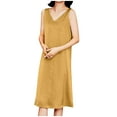 thumbnail image 1 of Women's Full Slip for Under Dresses Sexy Long Sleeveless Nightgown Cami Dress Fashion Solid Color Sleep Dress, 1 of 4