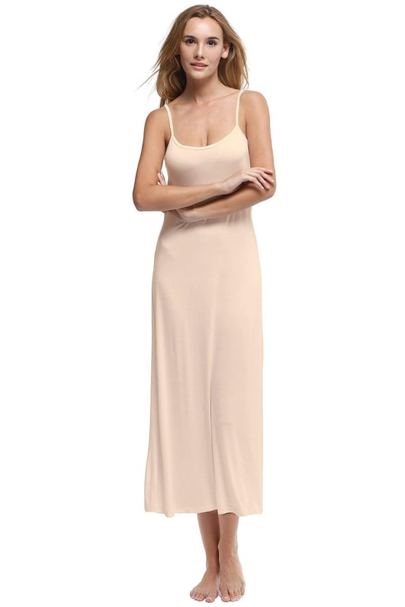 Women's Full Slips Strappy Sexy Dress Long Full Cami Slip Dress Sleeveless Nightdresses
