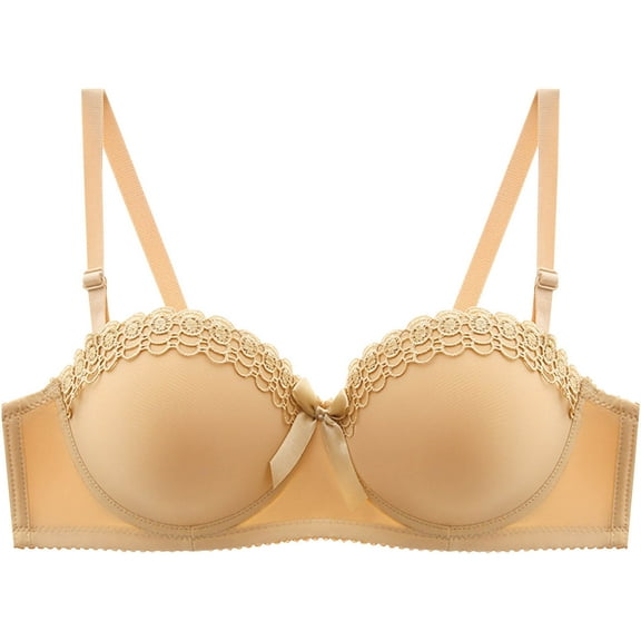 Women's Full Support Bras, Womens Balconette Lace Bra Plus Size Full Coverage Tshirt Seamless Underwire Bras Back Smoothing Push Up Everyday Bras 34-42