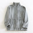 thumbnail image 1 of Women's Full Zip Flannel Jacket Fuzzy Fleece Pajama Tops Long Sleeve Warm Winter Sleepwear Coat with Pockets New Gray L, 1 of 3
