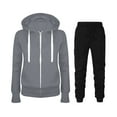 thumbnail image 1 of Tbopshirt Women's Full Zip Hoodie Women's Fashion Fall Winter Outfits Sports Tracksuits Long Sleeve Pullover Hoodies Pants Suit, 1 of 3