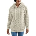 thumbnail image 1 of Women's Full Zip Hoodies Winter Warm Plush Coats Teddy Fleece Hooded Jacket, 1 of 6