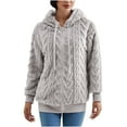thumbnail image 1 of Women's Full Zip Hoodies Winter Warm Plush Coats Teddy Fleece Hooded Jacket, 1 of 6