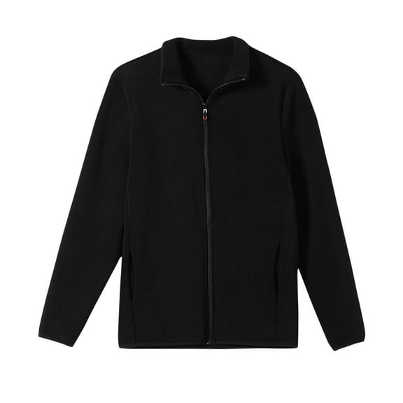 Women's Full Zip Up Jackets Womens Solid Color Velvet Warm Coats Casual Long Sleeved Hoodless Sweatshirts Outerwear with Pockets Versatile Winter Clothes