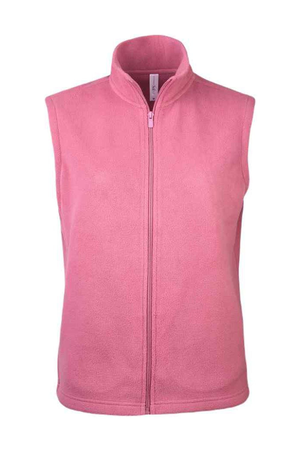 Women's Polar Fleece Zipper Vest Sleeveless Jacket, Dark Rose XL, 1