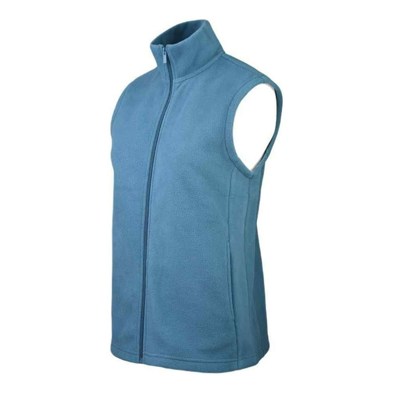 Women's Full Zip Polar Fleece Vest, ST.BLUE XL, 1 Count, 1 Pack