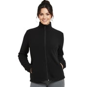 Womens Full-Zip Polar Soft Fleece Jacket, Black M, 1 Pack