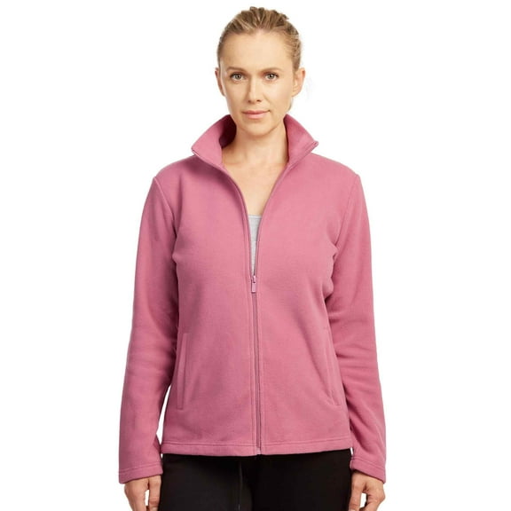 Women's Full-Zip Polar Soft Fleece Jacket, Dark Rose XL, 1 Pack